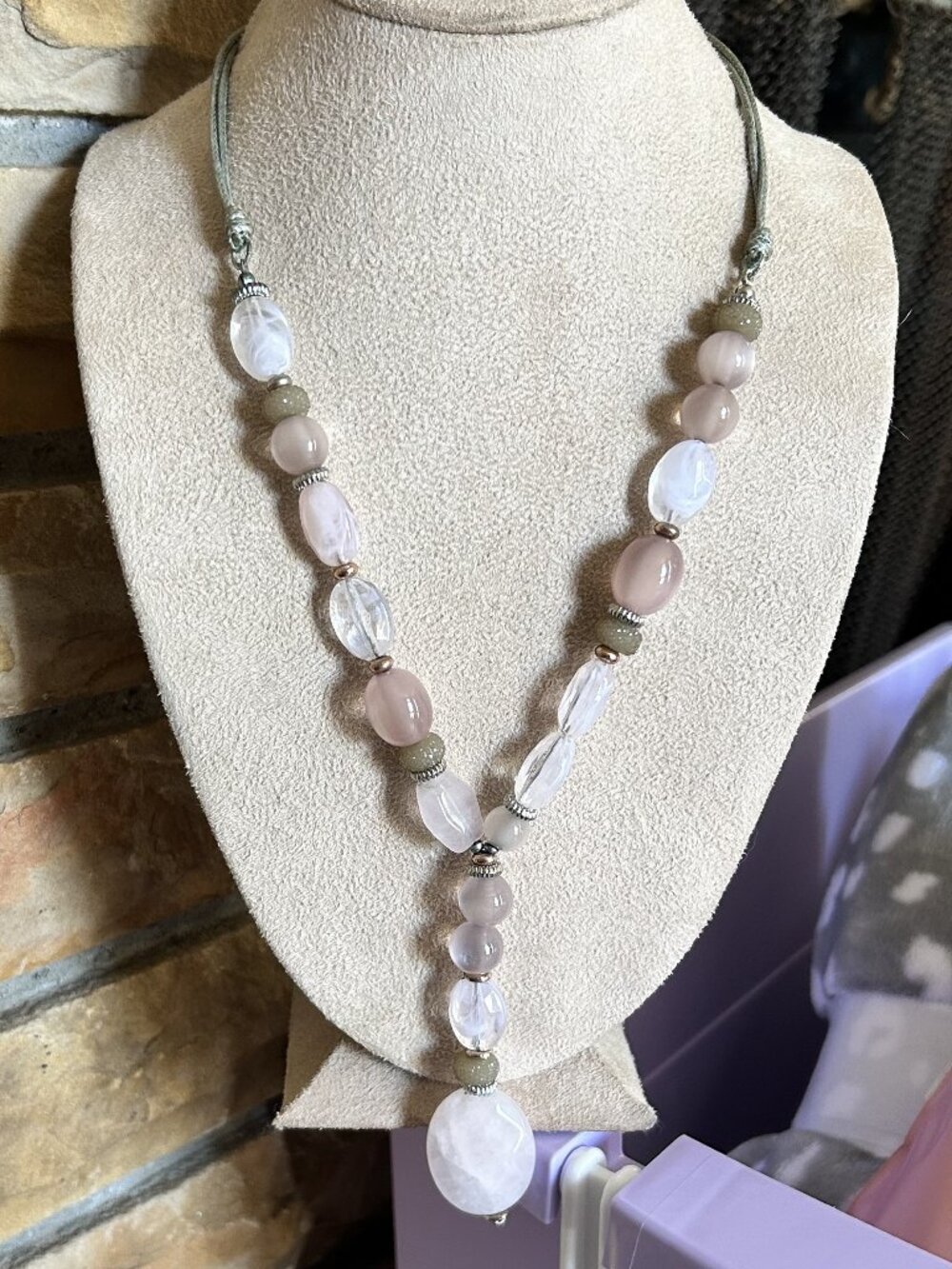 Chico’s Pink Beaded Y-Necklace